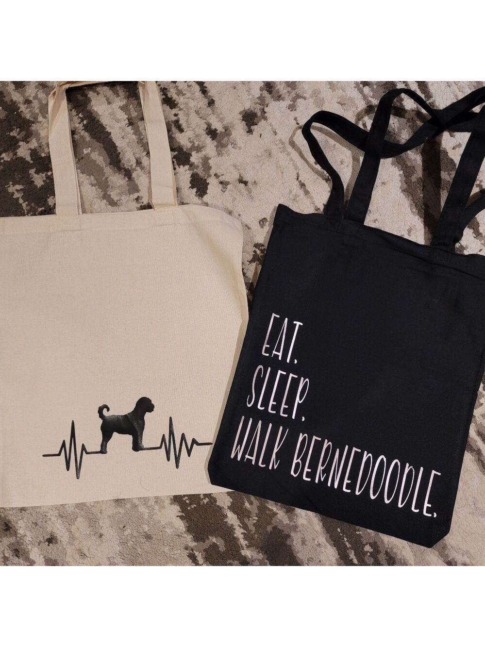 Bernedoodle Shopping Bag - Black